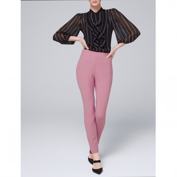 White House Black Market Pleated Ruffle Blouse Top - Picture 4 of 8